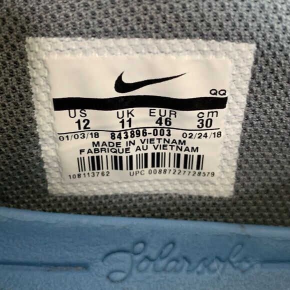 Nike SB Solar Fit Men’s Gray Canvas Lace Up Sneakers - Picture 10 of 11